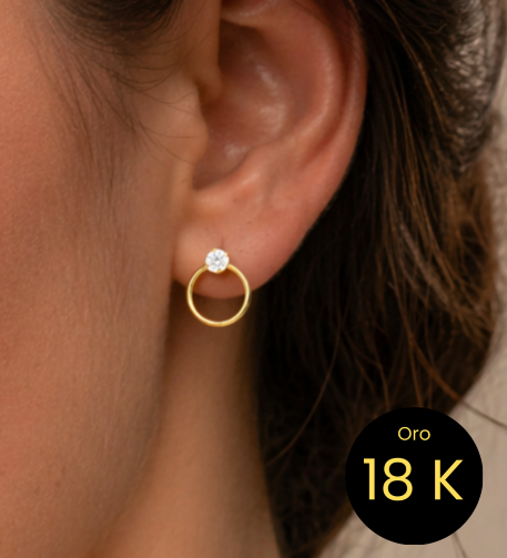 Pendientes Oro 18 quilates 750 Circonita