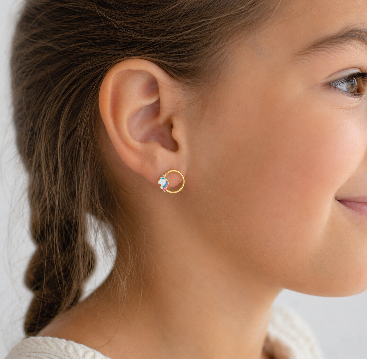 Pendientes de Oro 18 quilates 750 Unicornio Multicolor