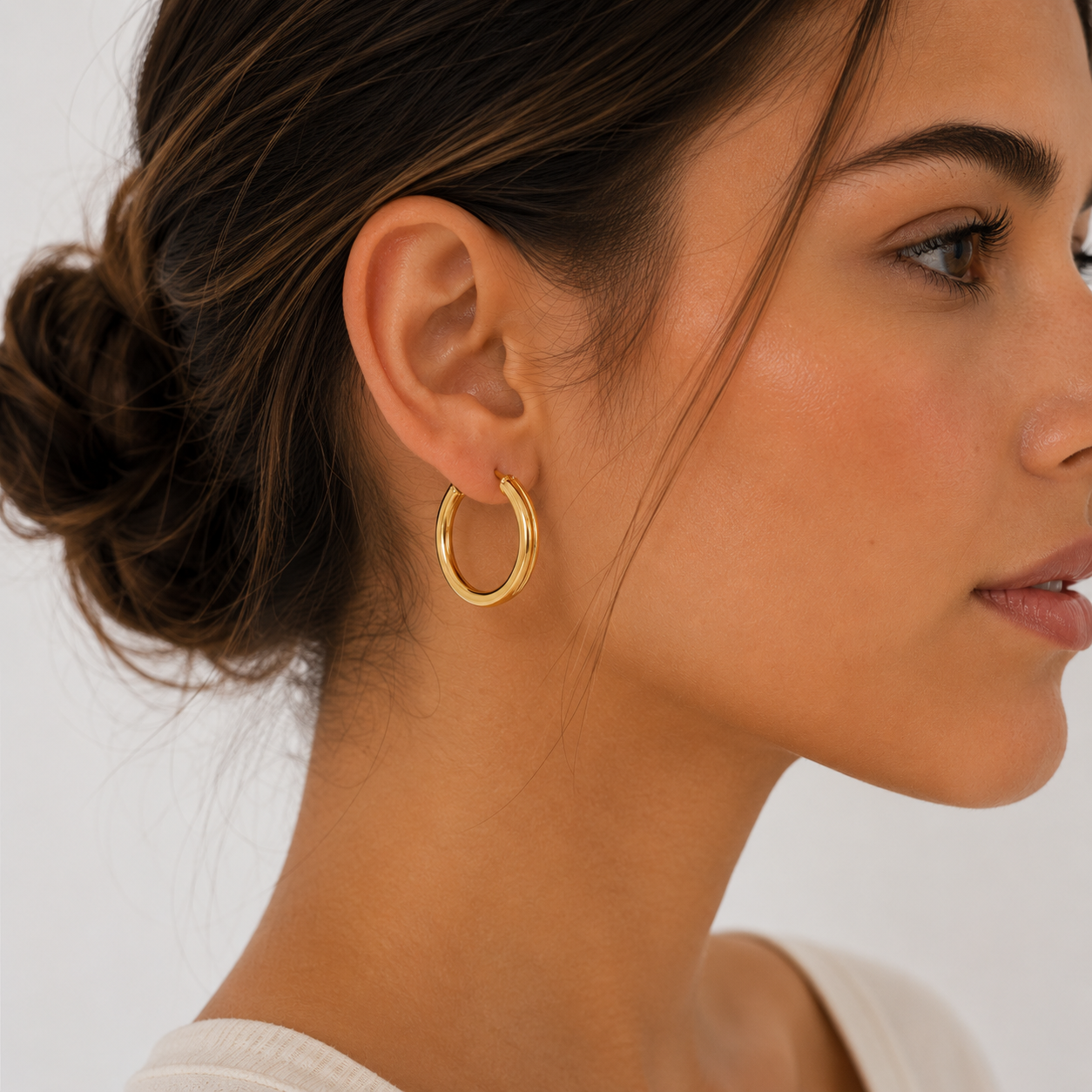 Pendientes Oro 18 quilates Aros 25mm