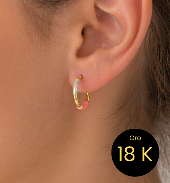 Pendientes Oro 18 quilates 750 Esmalte