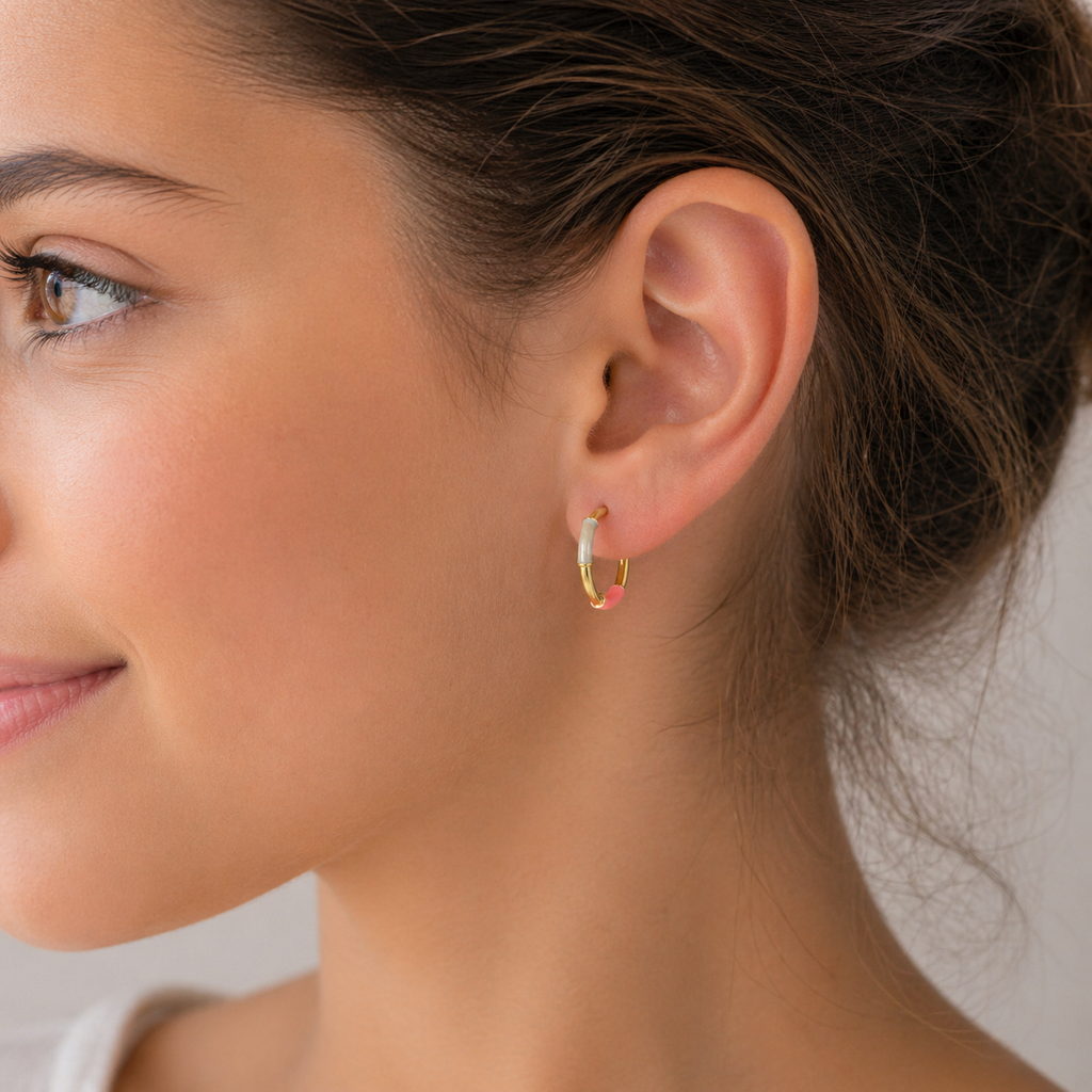 Pendientes Oro 18 quilates 750 Esmalte