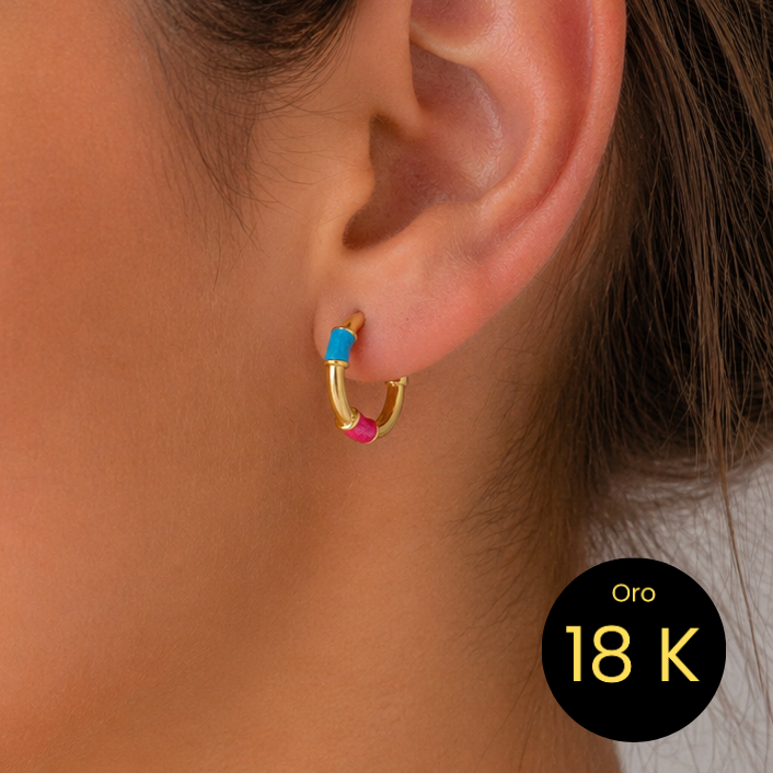 Pendientes Oro 18 quilates 750 Esmalte