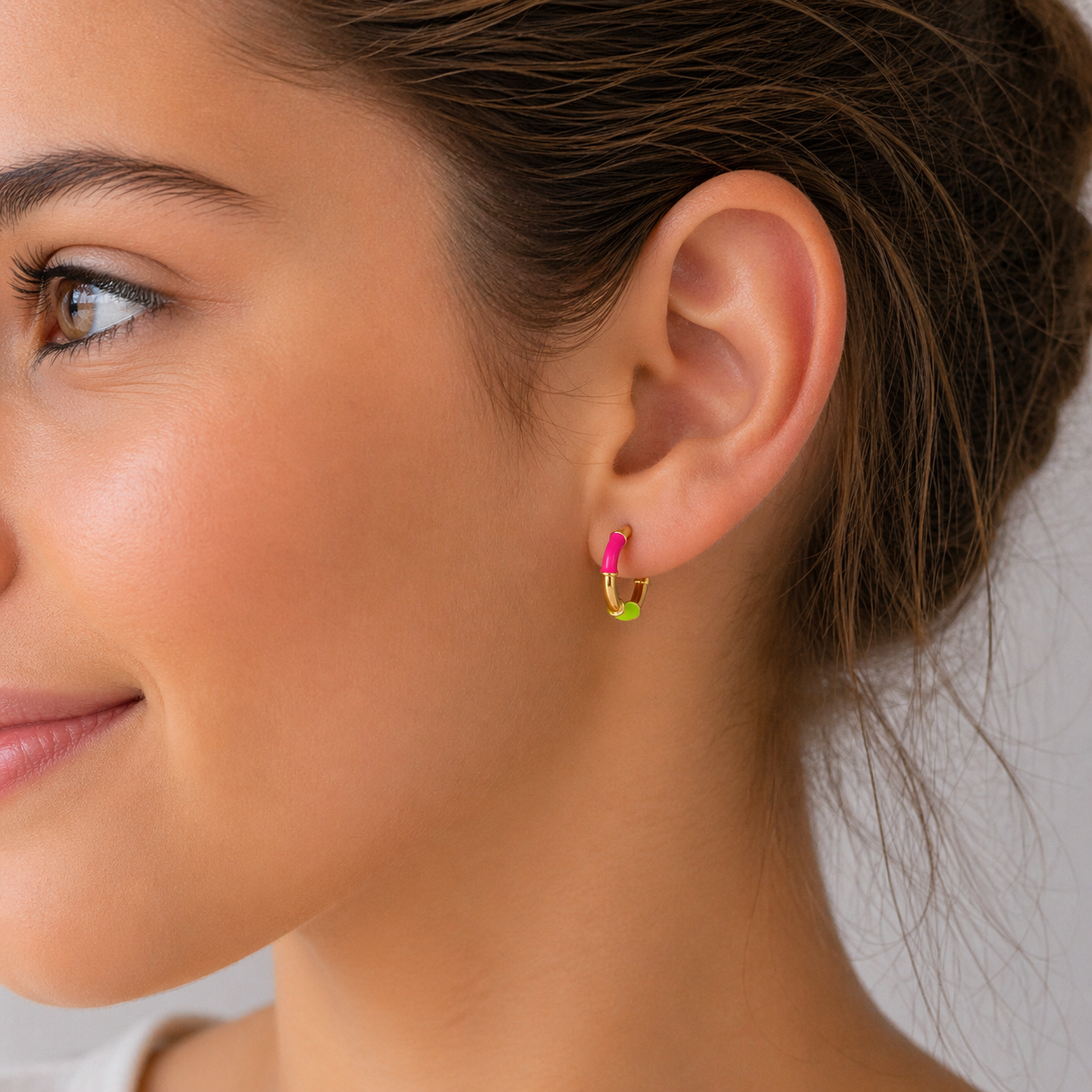 Pendientes Oro 18 quilates 750 Esmalte