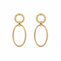 Pendientes de Aro Oval de Oro 18 Quilates 2 cm