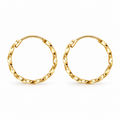 Aros de Oro de 9K con Diseño Trenzado de 12 mm