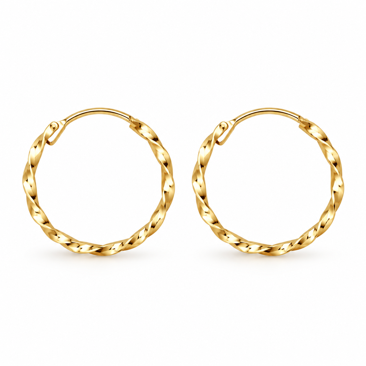 Aros de Oro de 9K con Diseño Trenzado de 12 mm