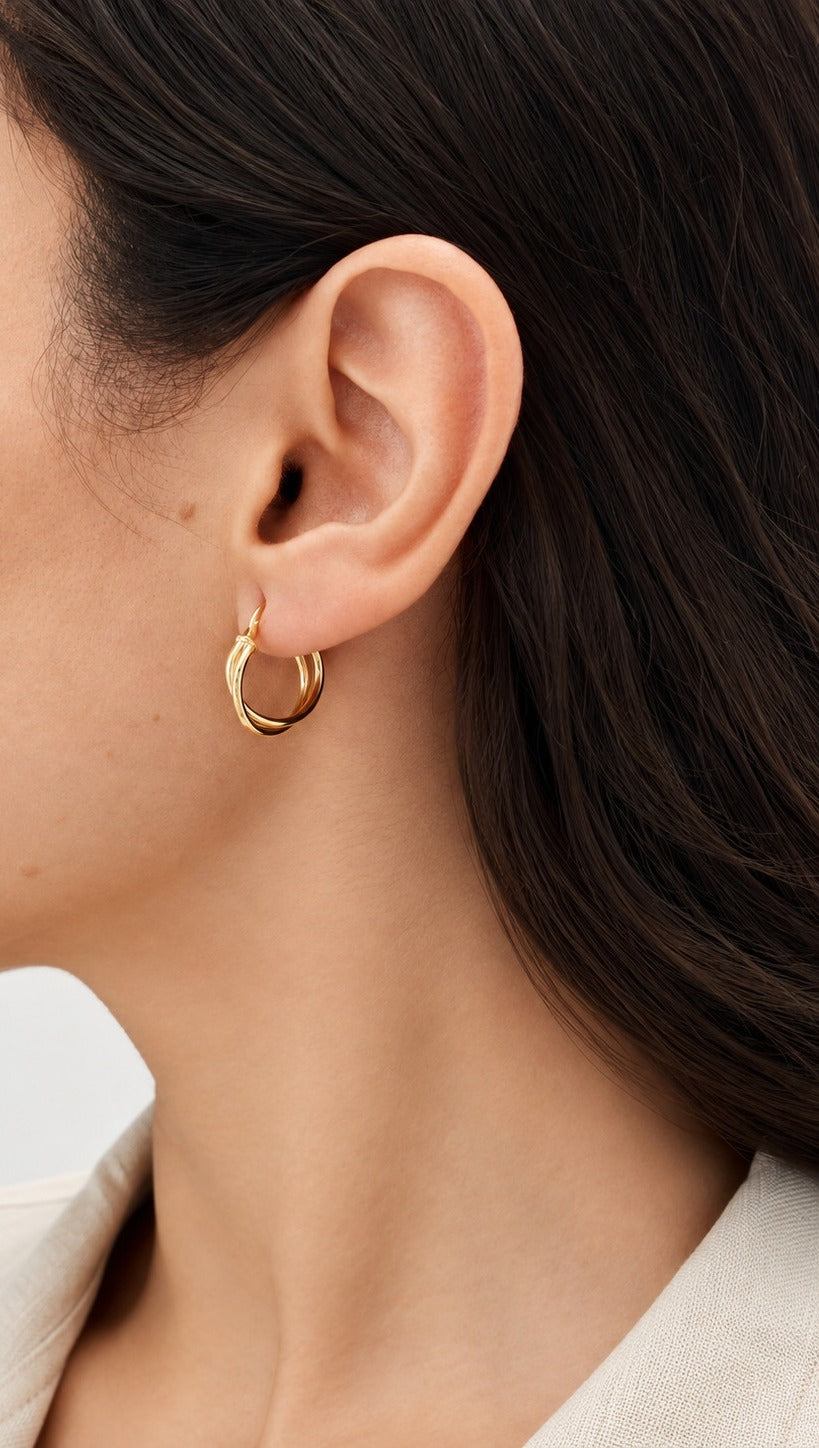 Pendientes Oro 18 quilates Triple