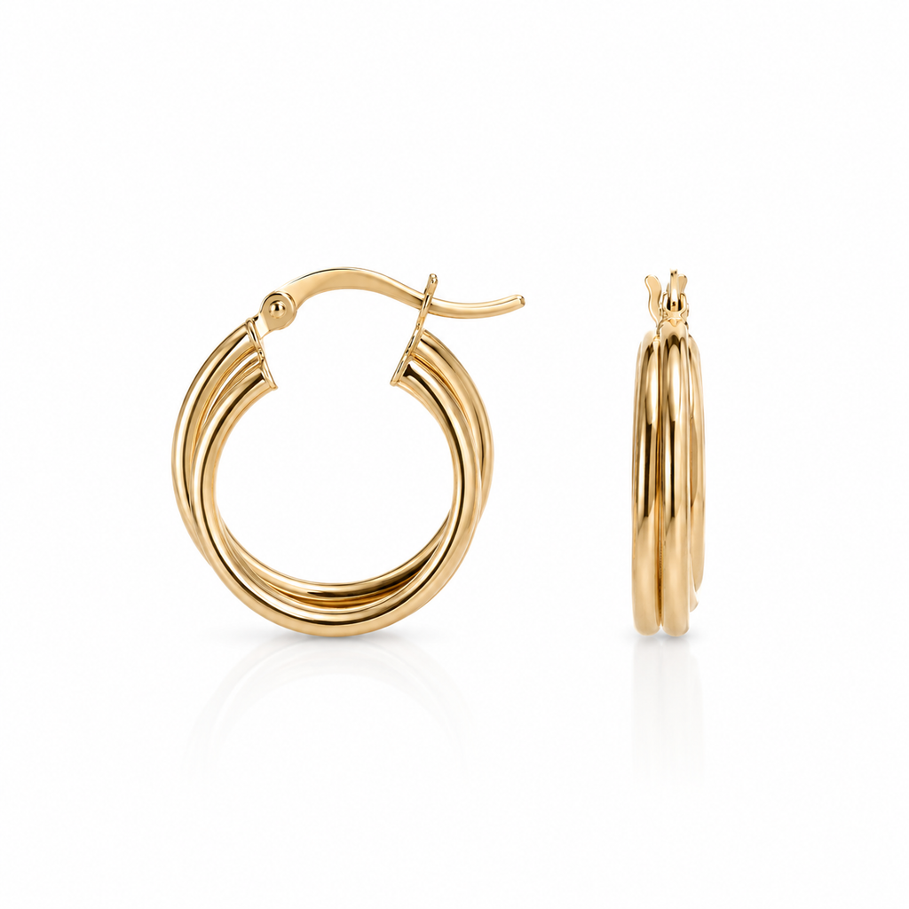Pendientes Oro 18 quilates Triple