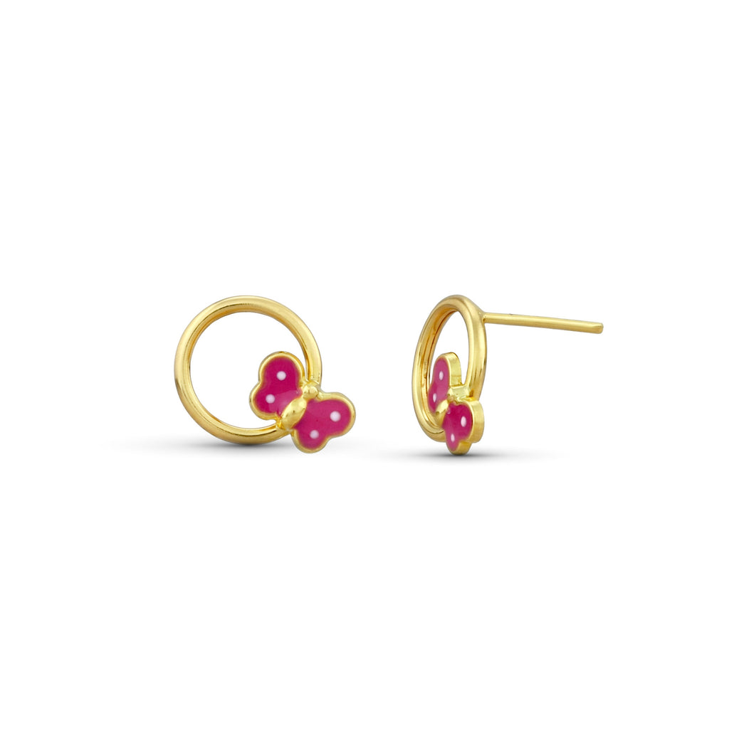 Pendientes de Aro con Mariposa Oro 18 kilates