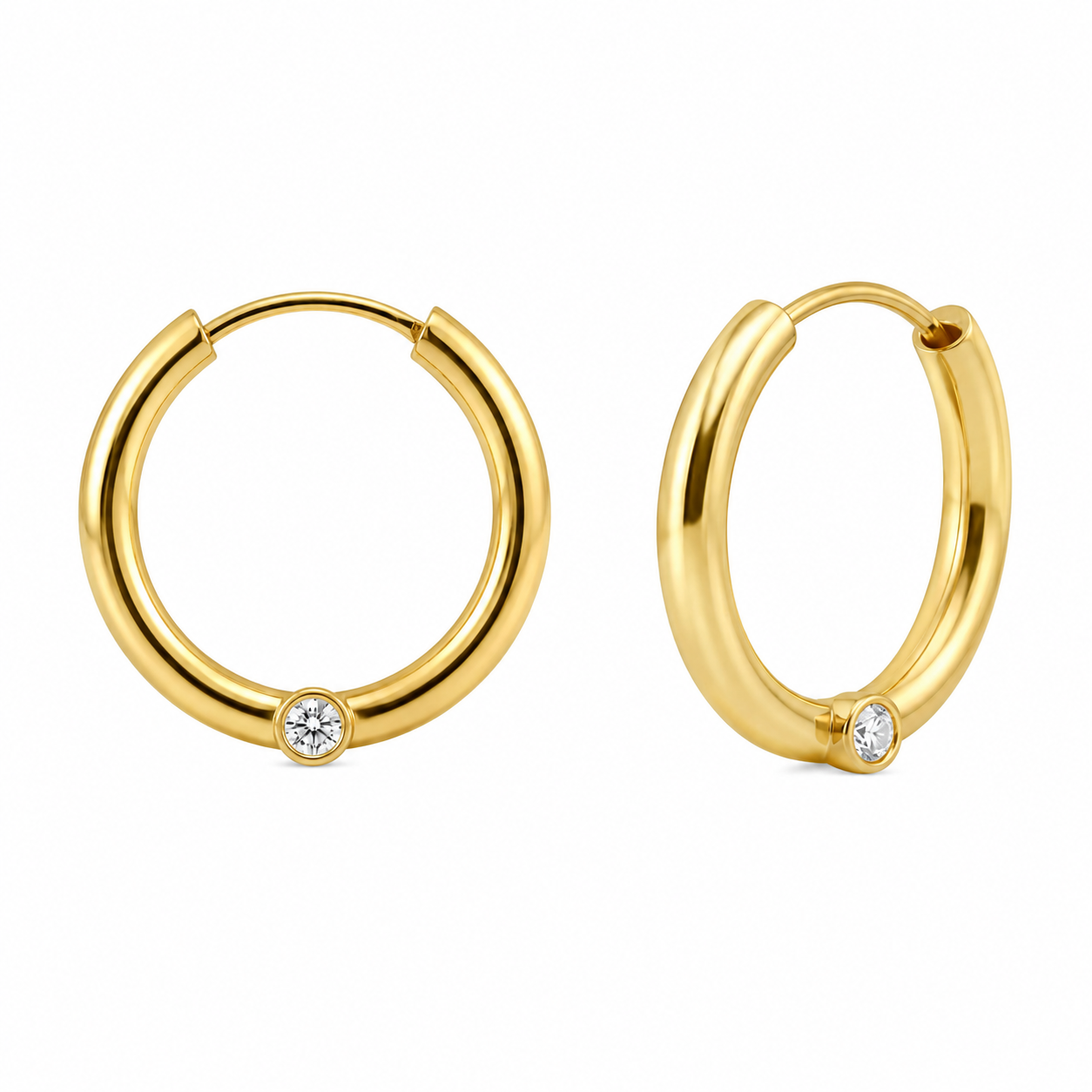 Pendientes de aro Oro 18 kilates 14mm