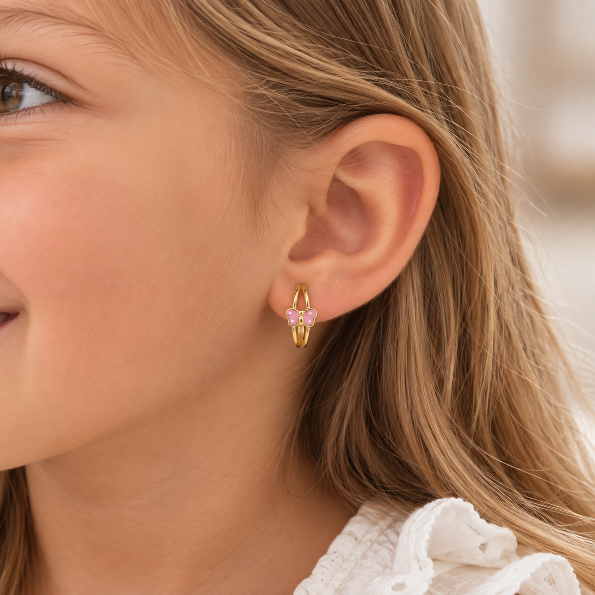 Pendientes de Mariposa de Oro 9K