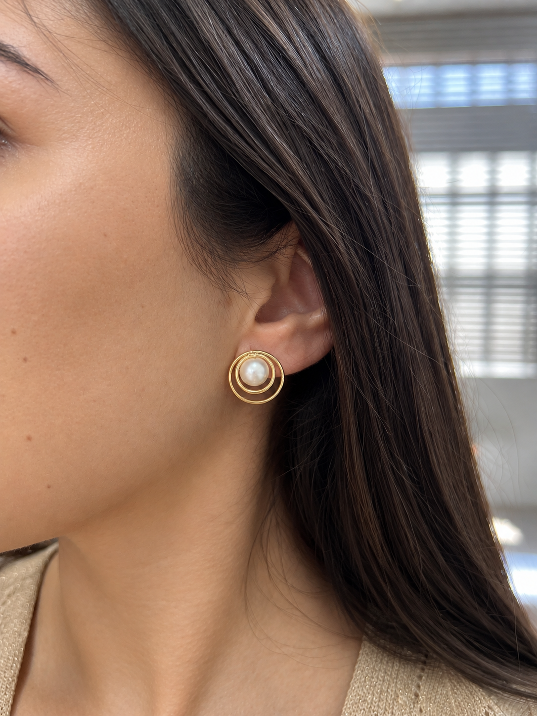 Pendientes de Oro 18K con Perla