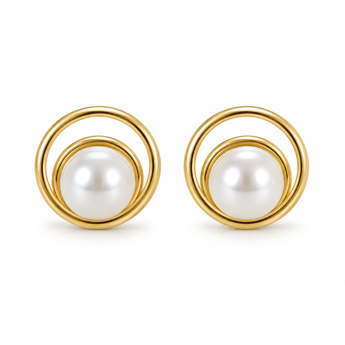 Pendientes de Oro 9K con Perla 15 mm