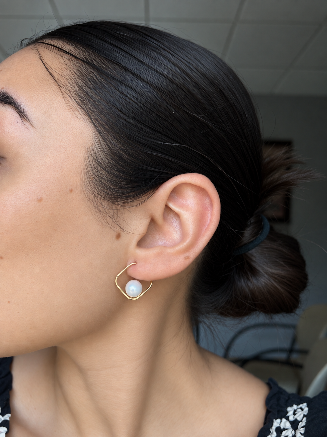 Pendientes de Oro 9 Quilates con Perla 16 mm