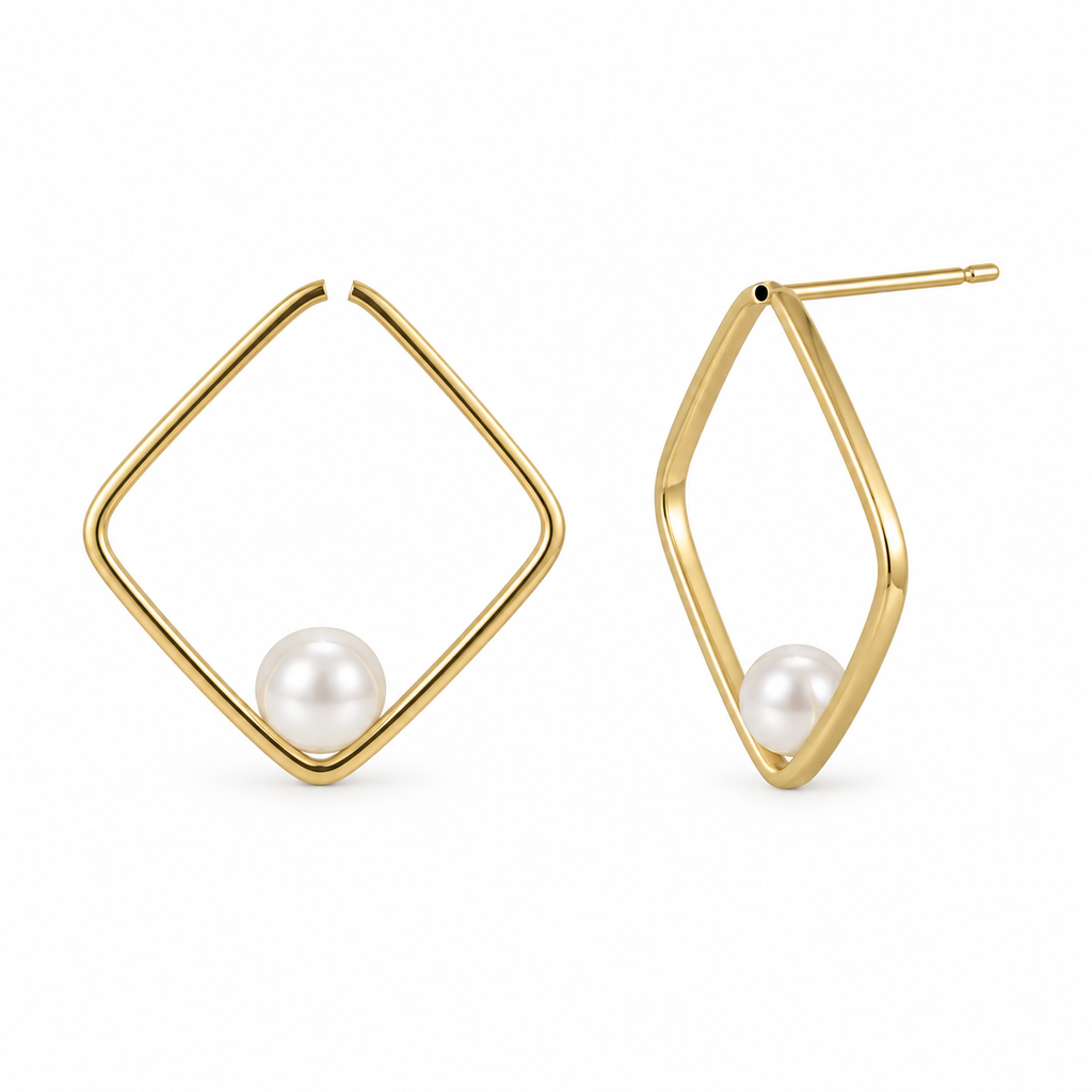 Pendientes de Oro 18 Quilates con Perla 23 mm