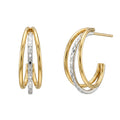 Pendientes Aro Triple Oro 18 kilates Bicolor