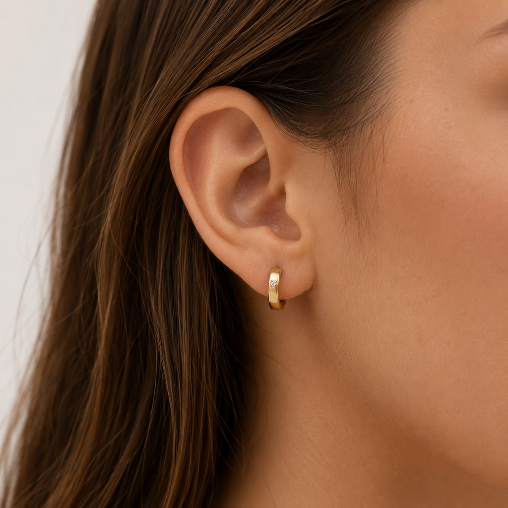 Pendientes de Oro de 18 Quilates con Circonita