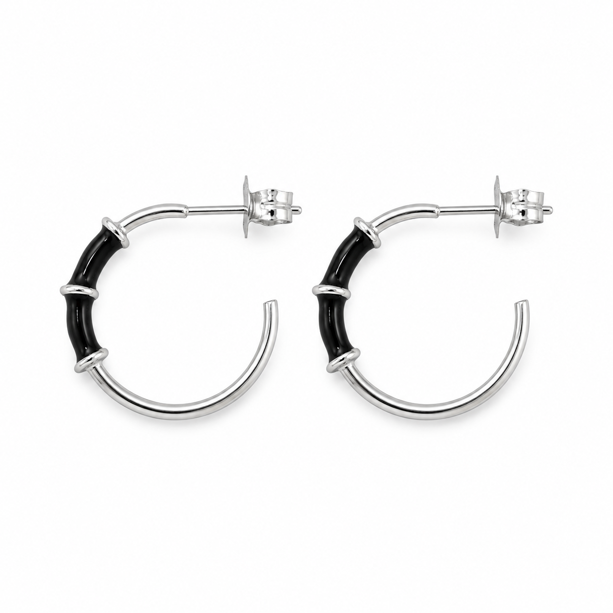 Pendientes Aro Esmaltado – Plata de Ley 925