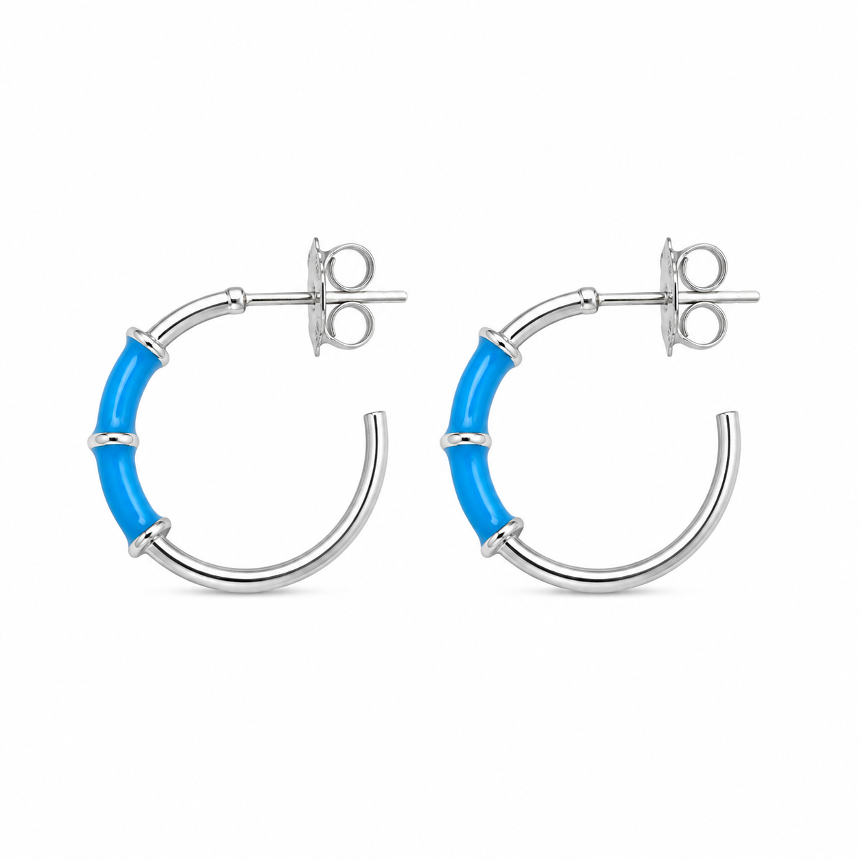 Pendientes Aro Esmaltado – Plata de Ley 925