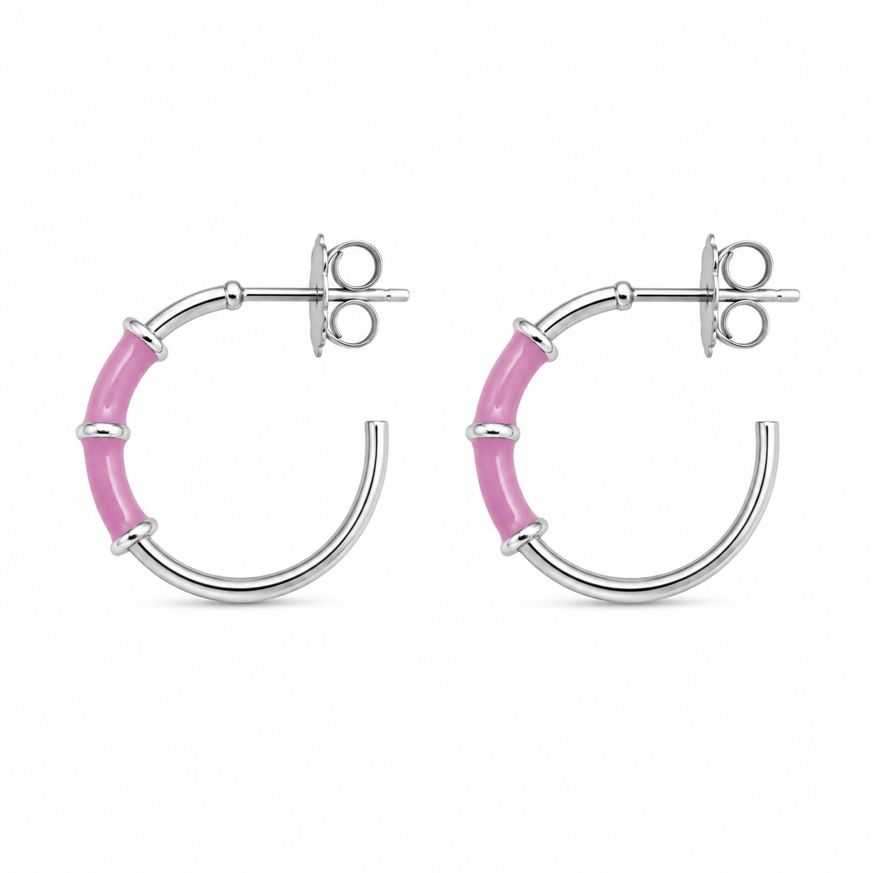 Pendientes Aro Esmaltado – Plata de Ley 925