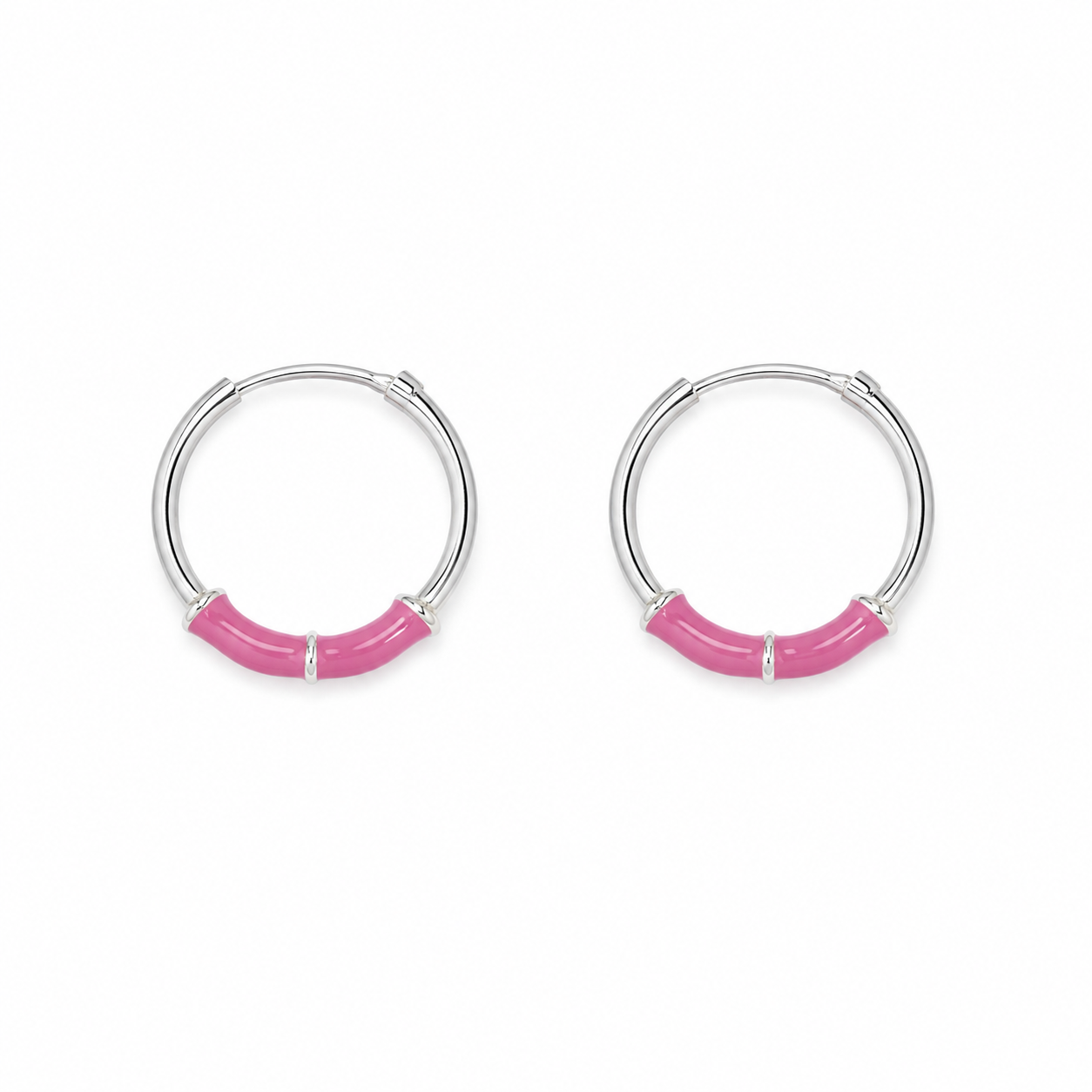 Pendientes de Plata de Ley con Esmalte –  16 mm