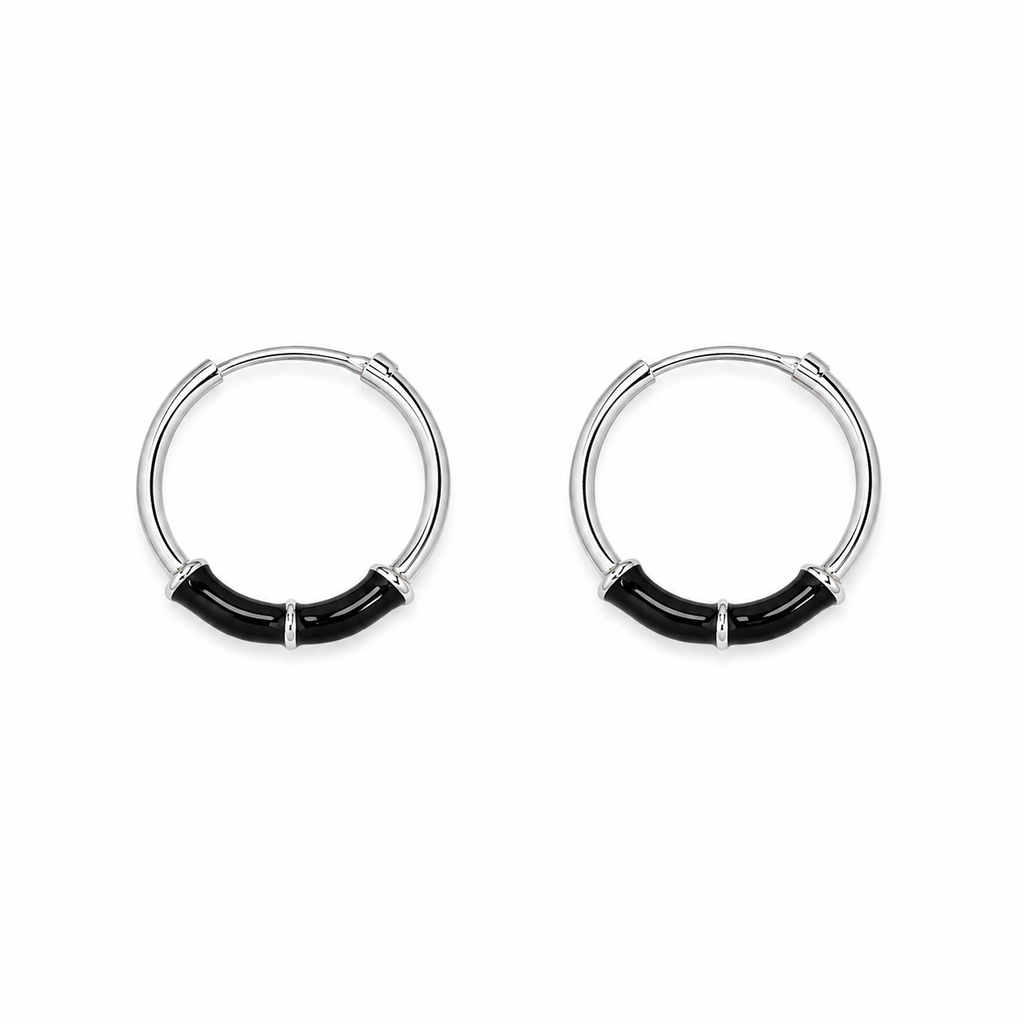 Pendientes de Plata de Ley con Esmalte –  16 mm