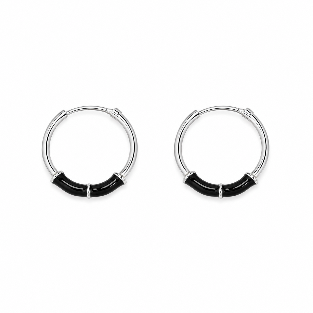 Pendientes de Plata de Ley con Esmalte –  16 mm