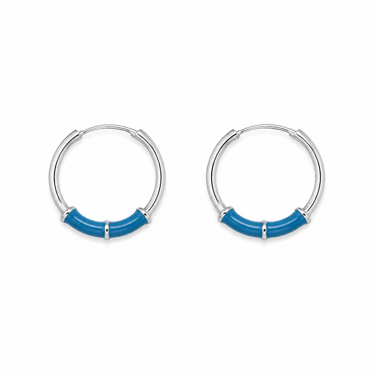 Pendientes de Plata de Ley con Esmalte –  16 mm