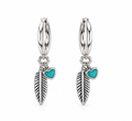Pendientes de Plata 925 con Pluma y Corazón