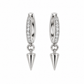 Pendientes de Plata 925 con Aro y Colgante de Punta