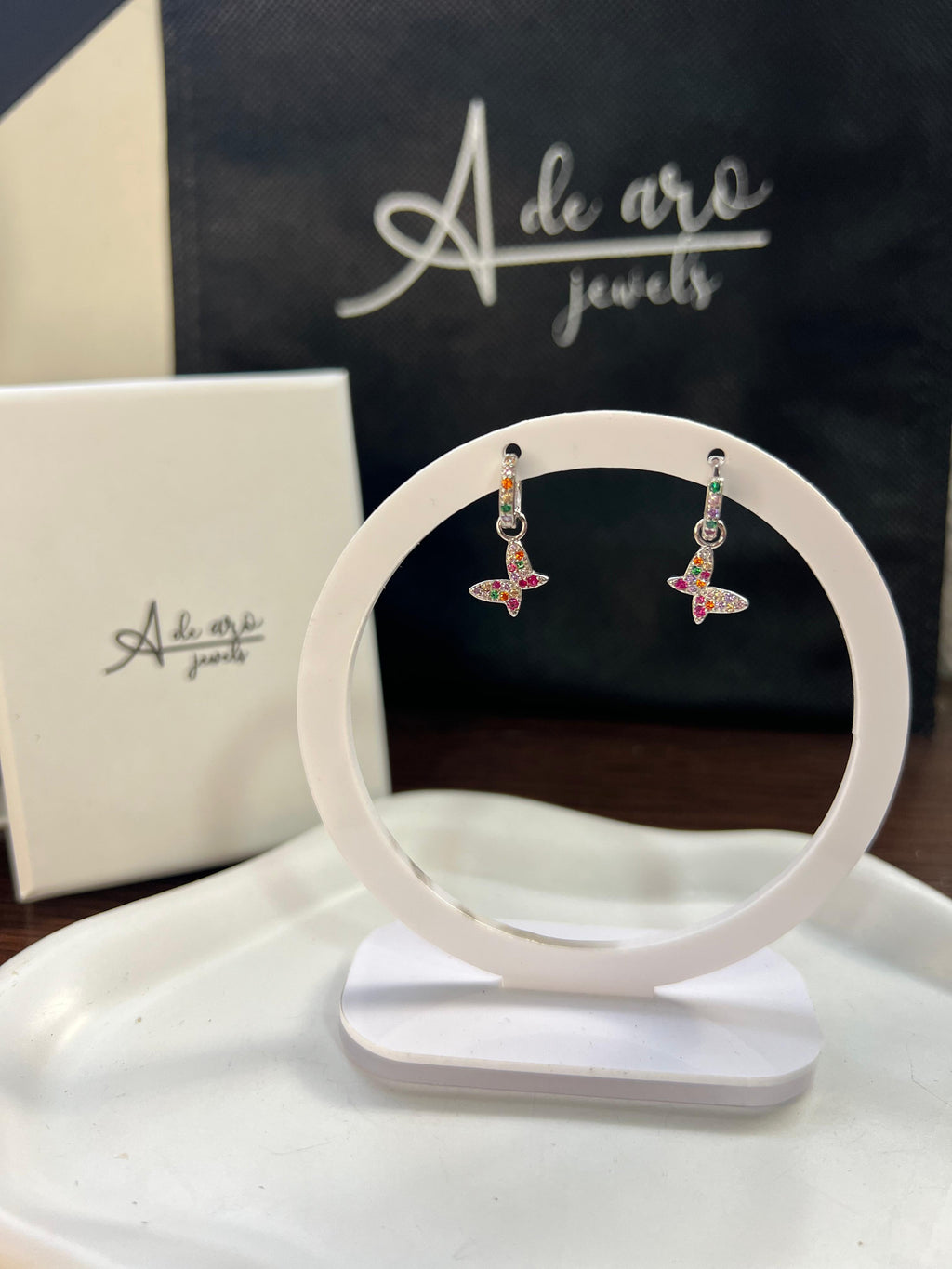 Pendientes de Plata 925 con Circonitas de Colores