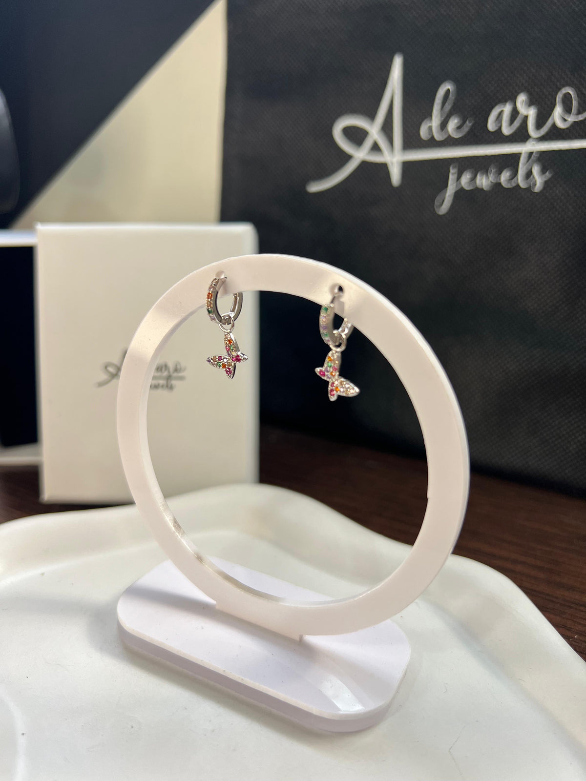 Pendientes de Plata 925 con Circonitas de Colores