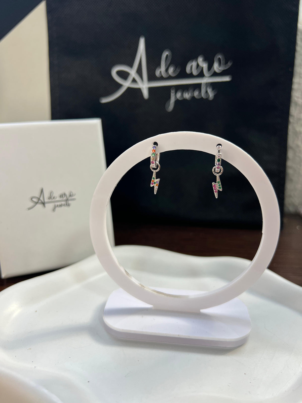 Pendientes de Plata 925 con Circonitas de Colores