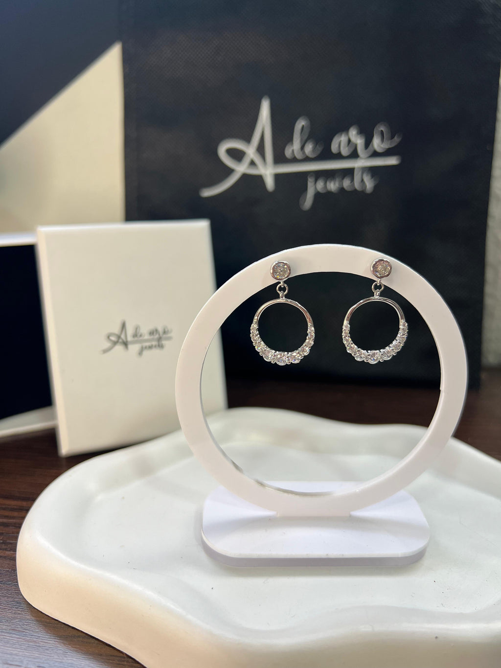 Pendientes de Plata 925 con Circonitas y Aro