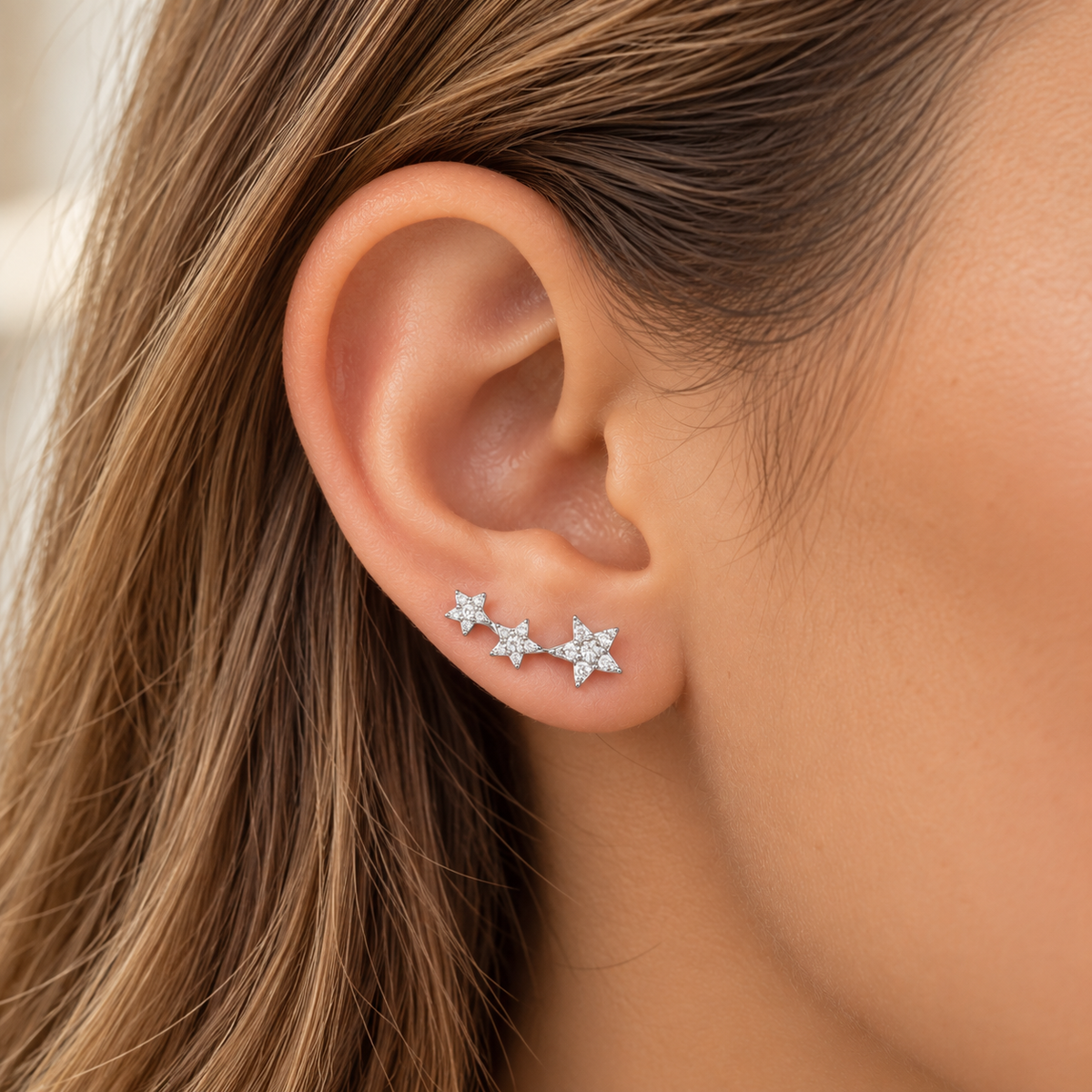 Pendientes Trepadores de Plata 925 con Circonitas