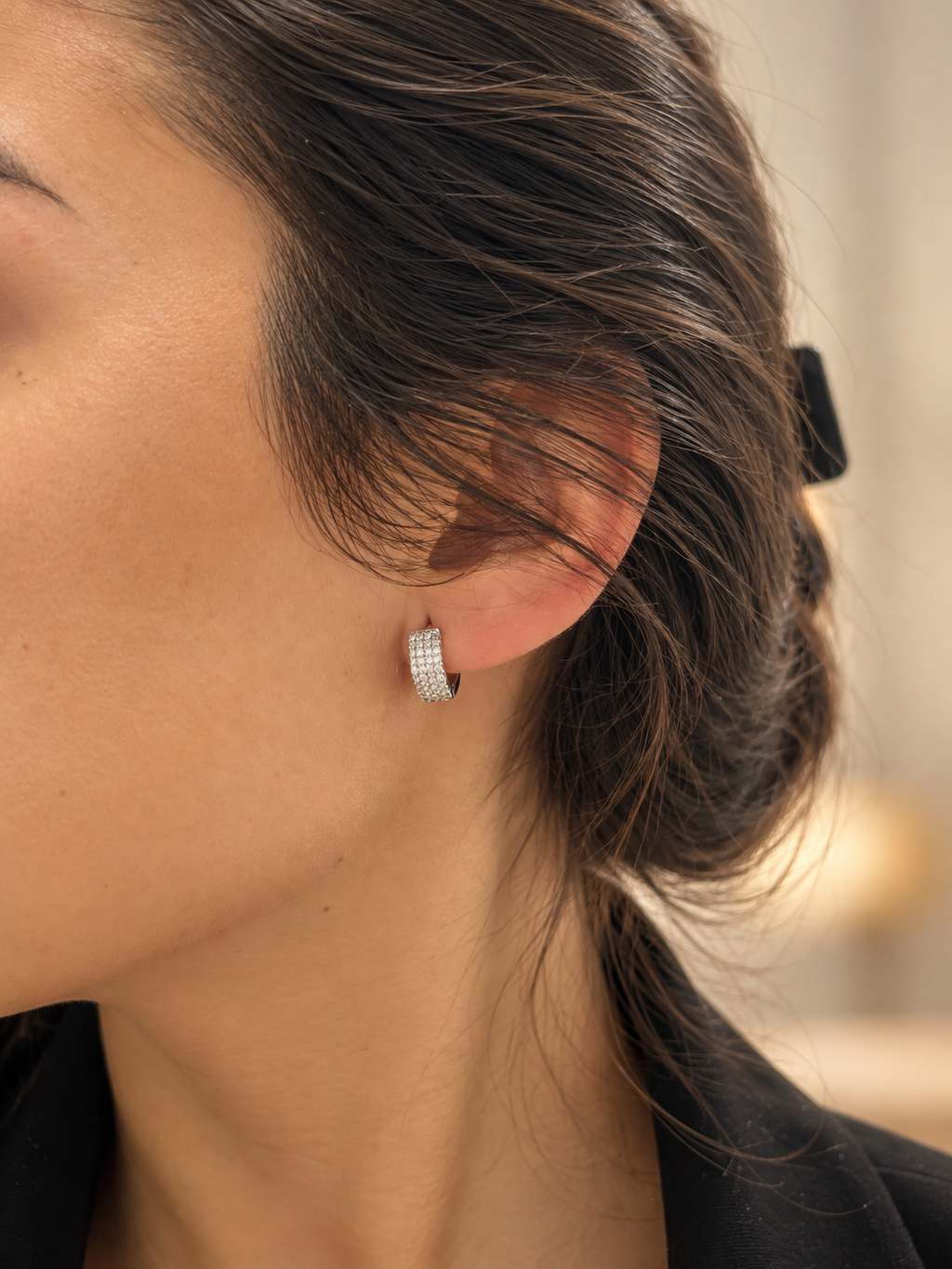 Pendientes de Aro de Plata 925 con Circonitas