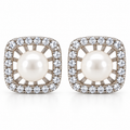 Pendientes de Plata 925 con Perla y Circonitas