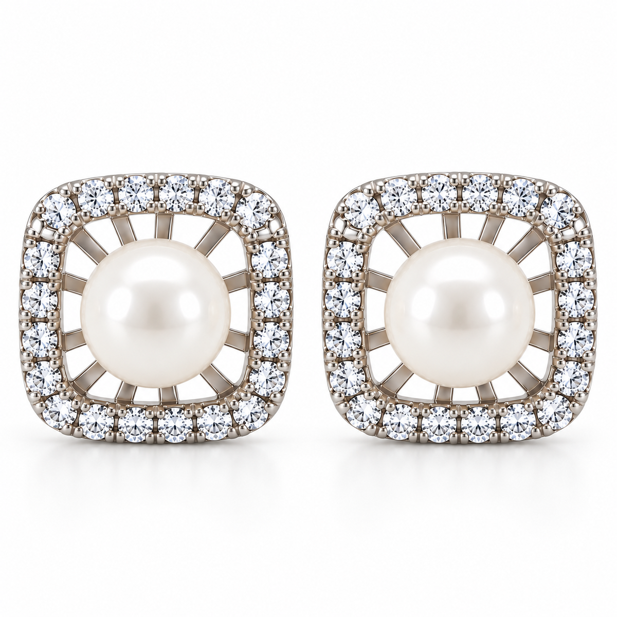 Pendientes de Plata 925 con Perla y Circonitas