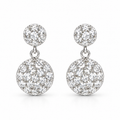 Pendientes de Plata 925 con Circonitas y Diseño Colgante