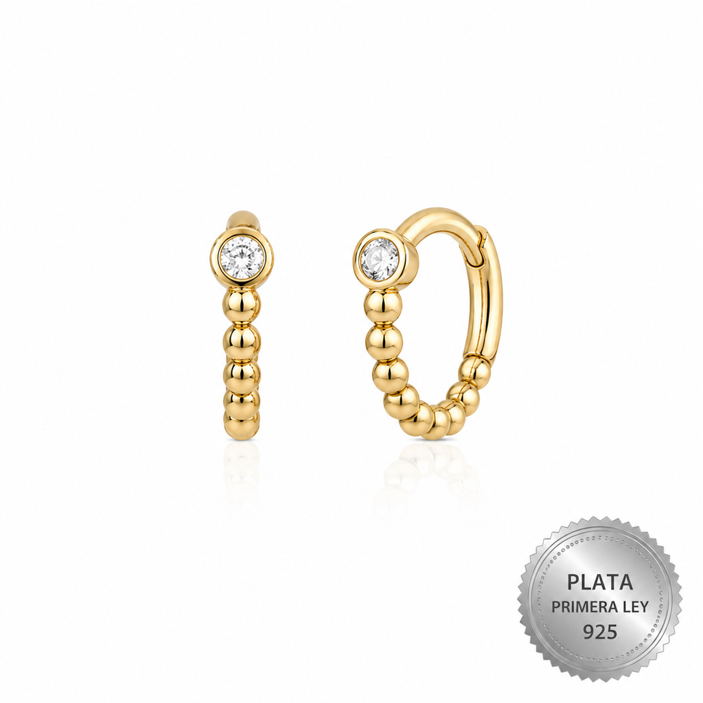Pendientes Plata Bañados en Oro