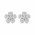 Pendientes de Plata 925 con Circonitas en Forma de Flor