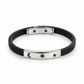 Pulsera de acero inoxidable con diseño de luna y estrella
