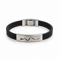 Pulsera de acero inoxidable con diseño ondulado