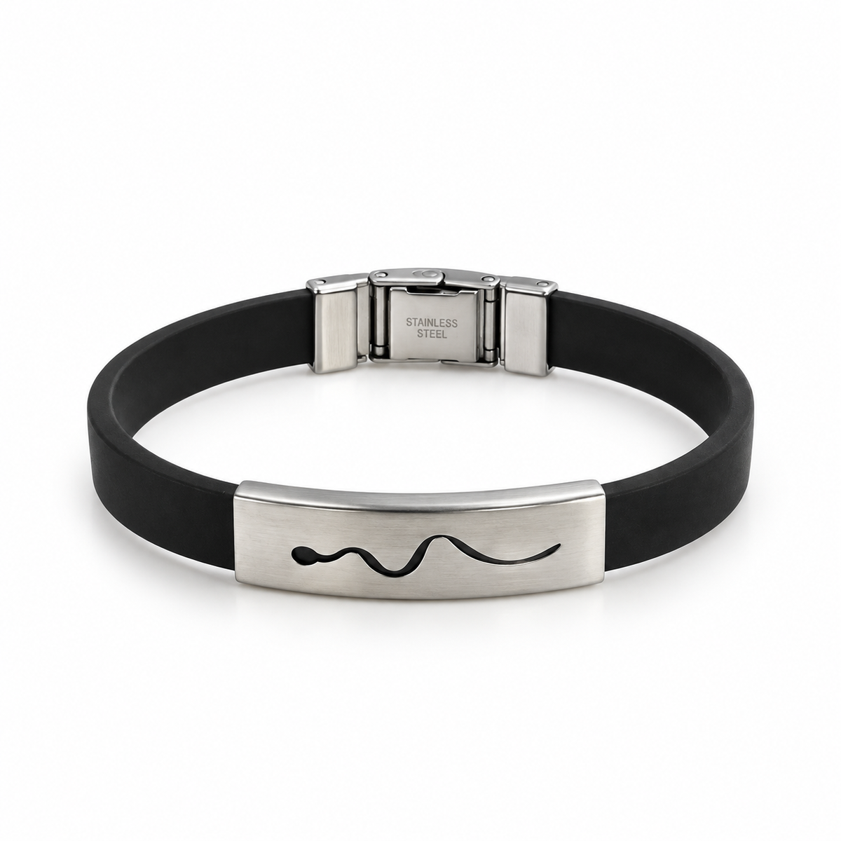Pulsera de acero inoxidable con diseño ondulado