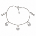 Pulsera de Plata 925 con Candados y Circonitas