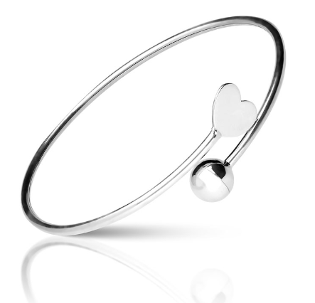 Brazalete de Plata 925 con Corazón
