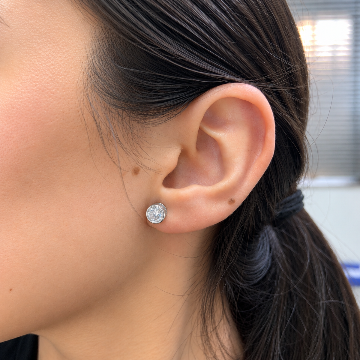 Pendientes de Plata 925 con Circonita de 5 mm