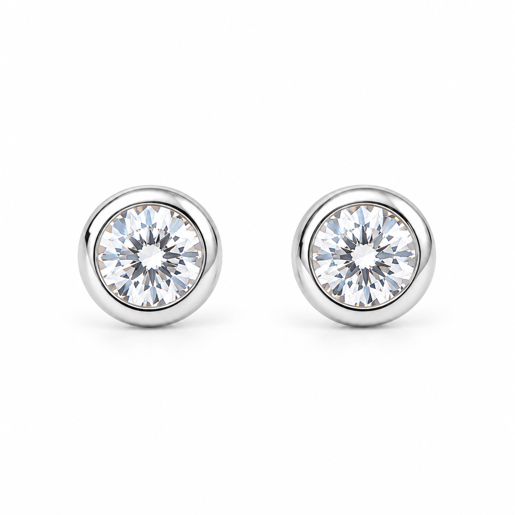 Pendientes de Plata 925 con Circonita de 5 mm