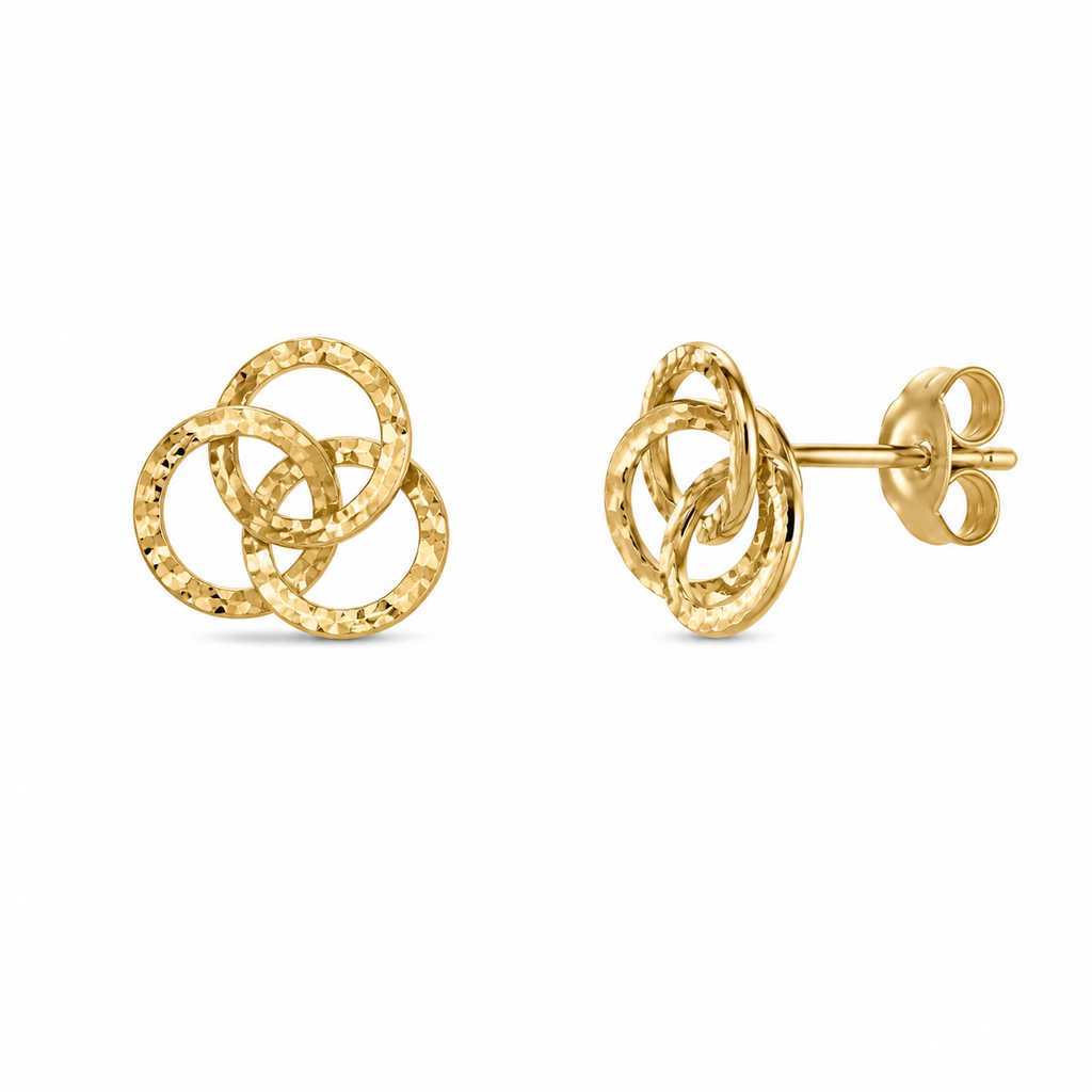 Pendientes de Oro 18 Quilates con Aros Entrelazados