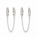 Pendientes de Plata 925 con Aros y Cadena